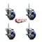 Service Caster 35 Inch Blue Polyurethane Wheel Swivel 34 Inch Threaded Stem Caster Set with Brake SCC SCC-TS20S3514-PPUB-BLUE-TLB-34212-4 - alternate 2